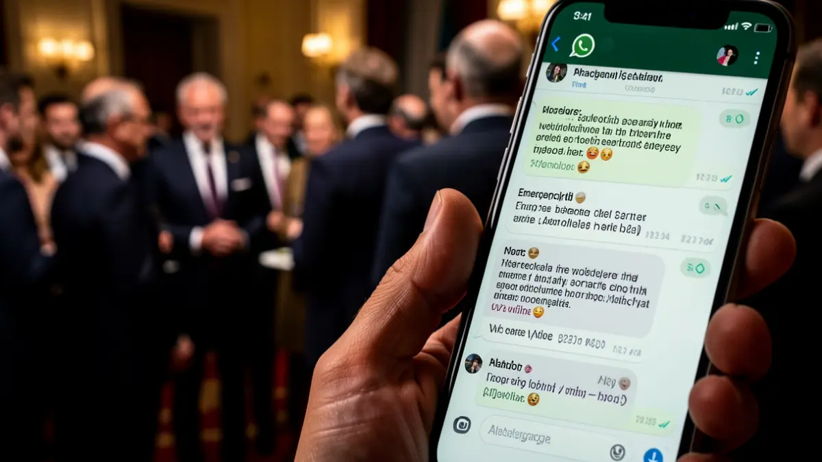Generic image of an emergency message on a mobile phone during an event.