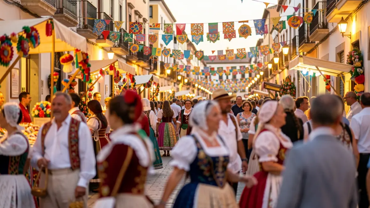 Imatge genèrica de la festa del Corpus Christi a València amb gent i decoracions.