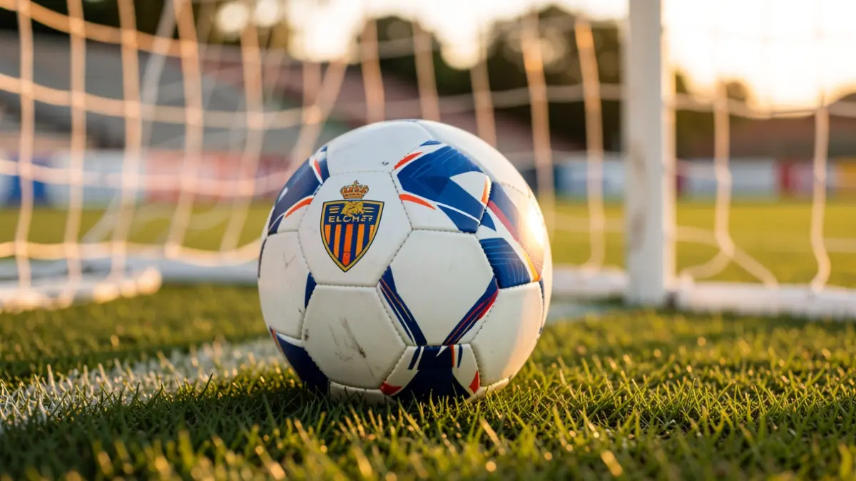 Imatge genèrica d'una pilota de futbol sobre gespa amb la xarxa de la porteria desfocada.