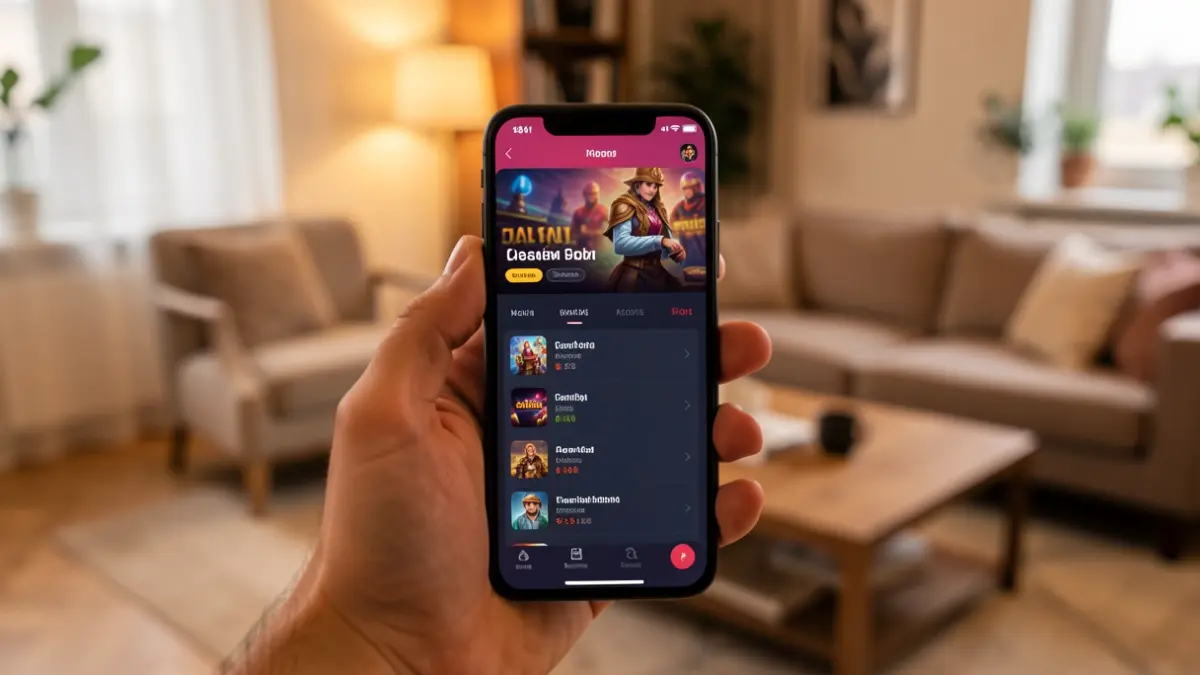 Generic image of a mobile phone displaying a gambling app.
