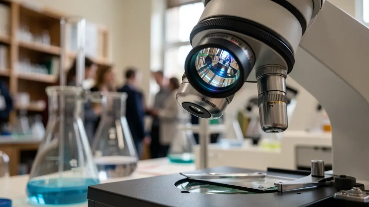 Imagen genérica de un microscopio en un laboratorio.