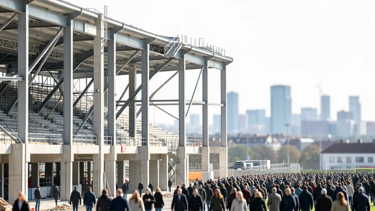 Imatge genèrica d'un estadi de futbol en construcció.