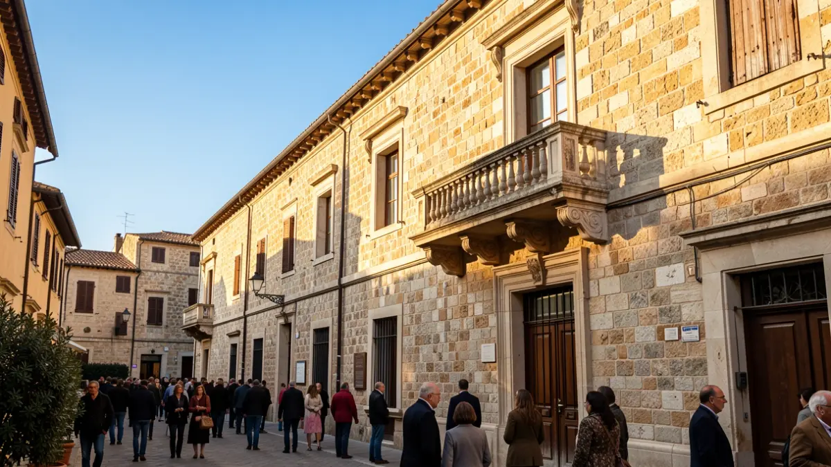 Fachada del ayuntamiento de Almenara en un día soleado.