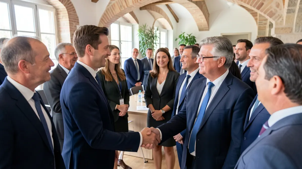 Generic image of a political event with new affiliates.
