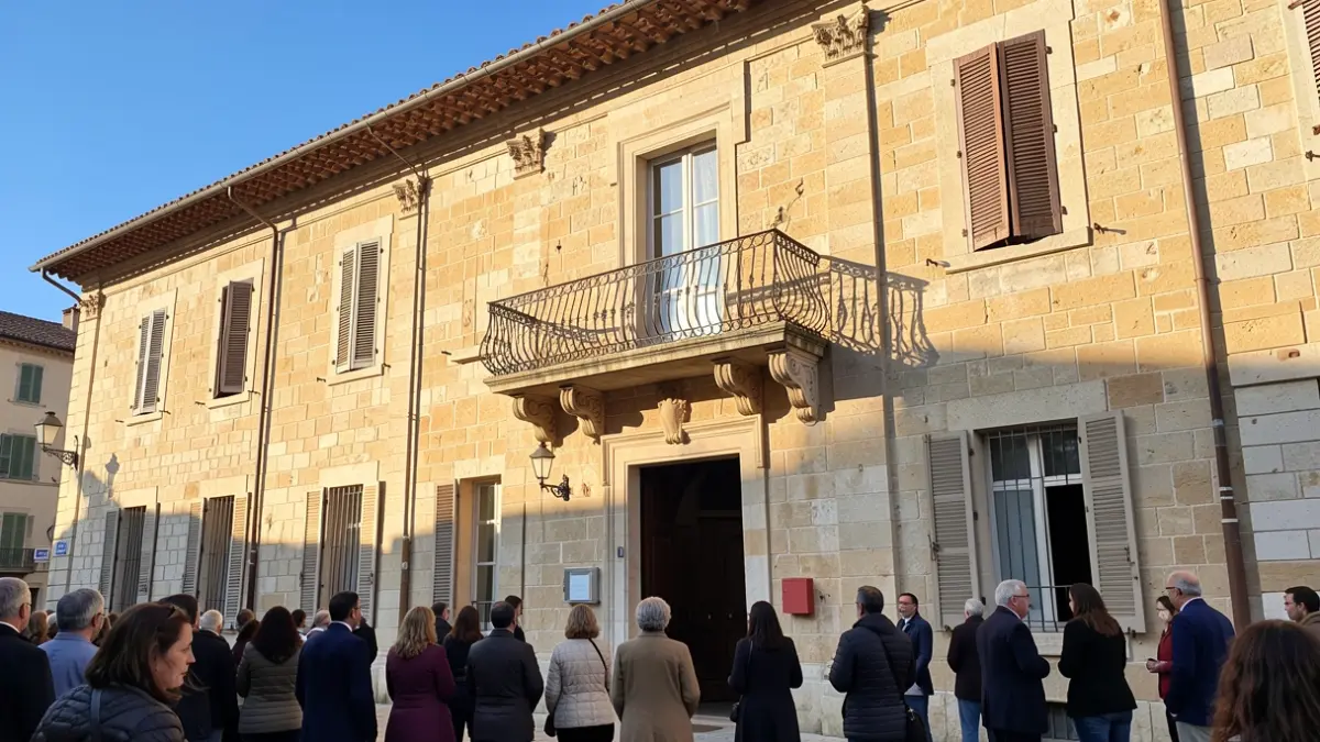 Generic image of a Mediterranean town hall.