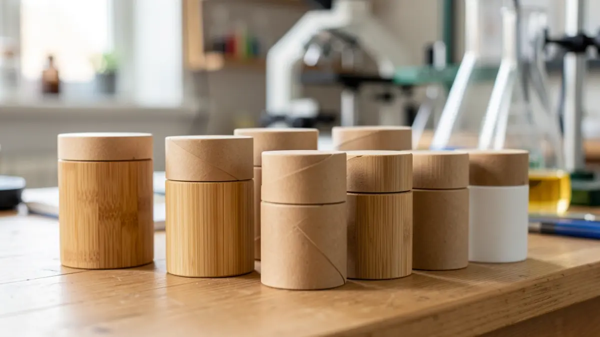 Generic image of sustainable cosmetic containers.