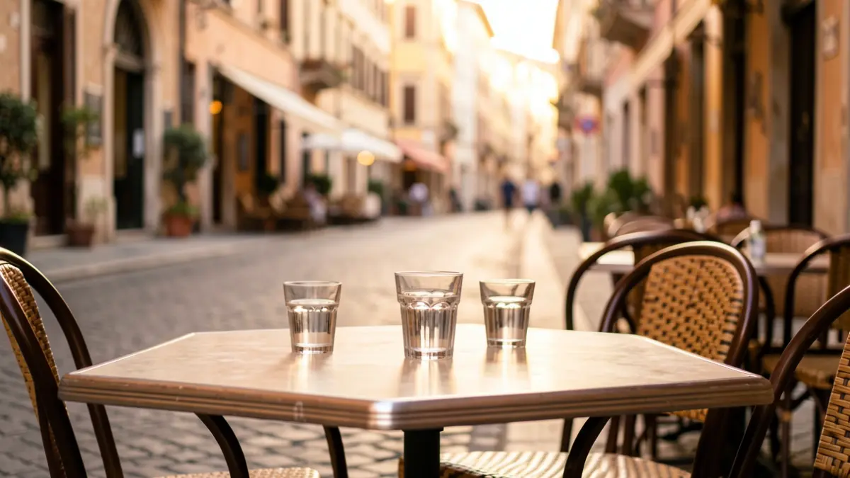 Generic image of a street with bar terraces.