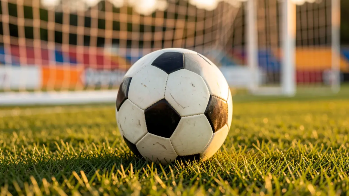 Generic image of a soccer ball on grass.