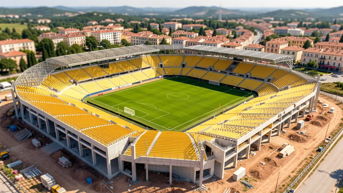 Imagen genérica de un estadio de fútbol en obras.