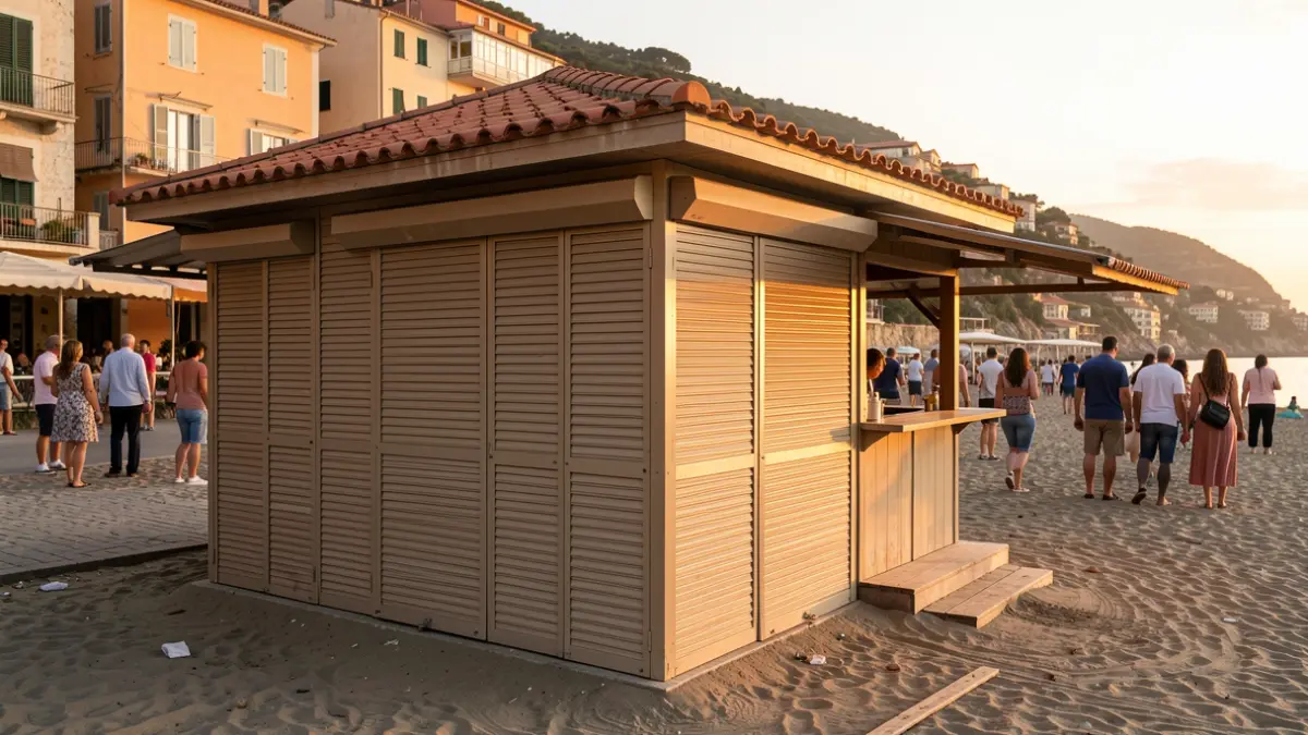Generic image of a closed business on the Mediterranean coast.