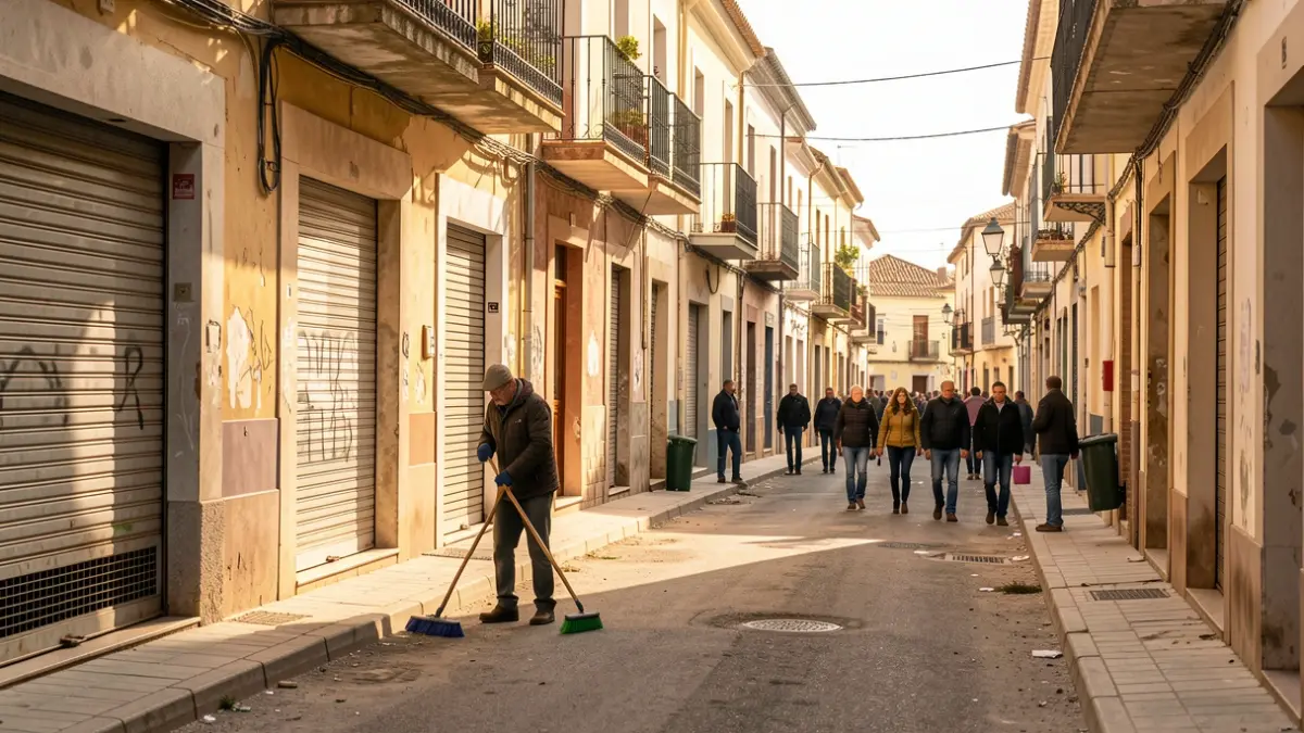 Imatge genèrica d'un carrer de la ciutat amb comerços tancats.
