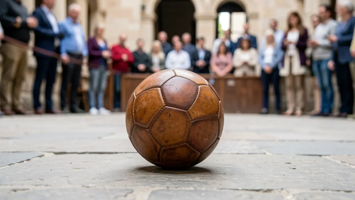 Imatge genèrica d'una pilota de raspall sobre el sòl d'un trinquet.