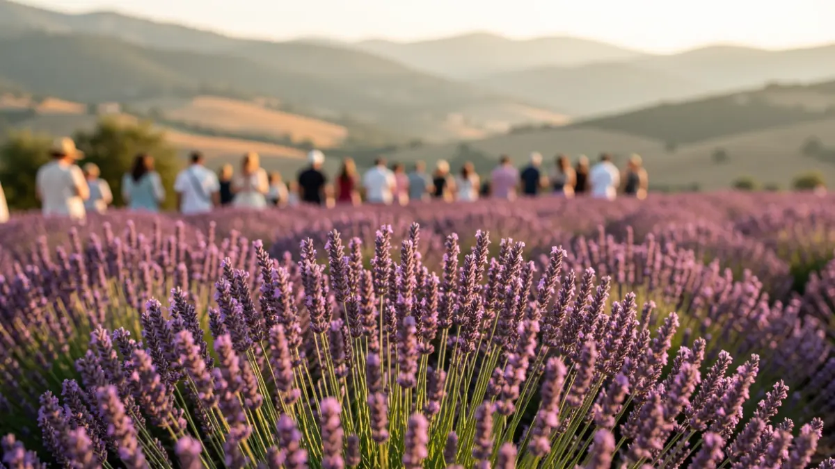 Generic image of blooming lavender fields in a Mediterranean landscape.
