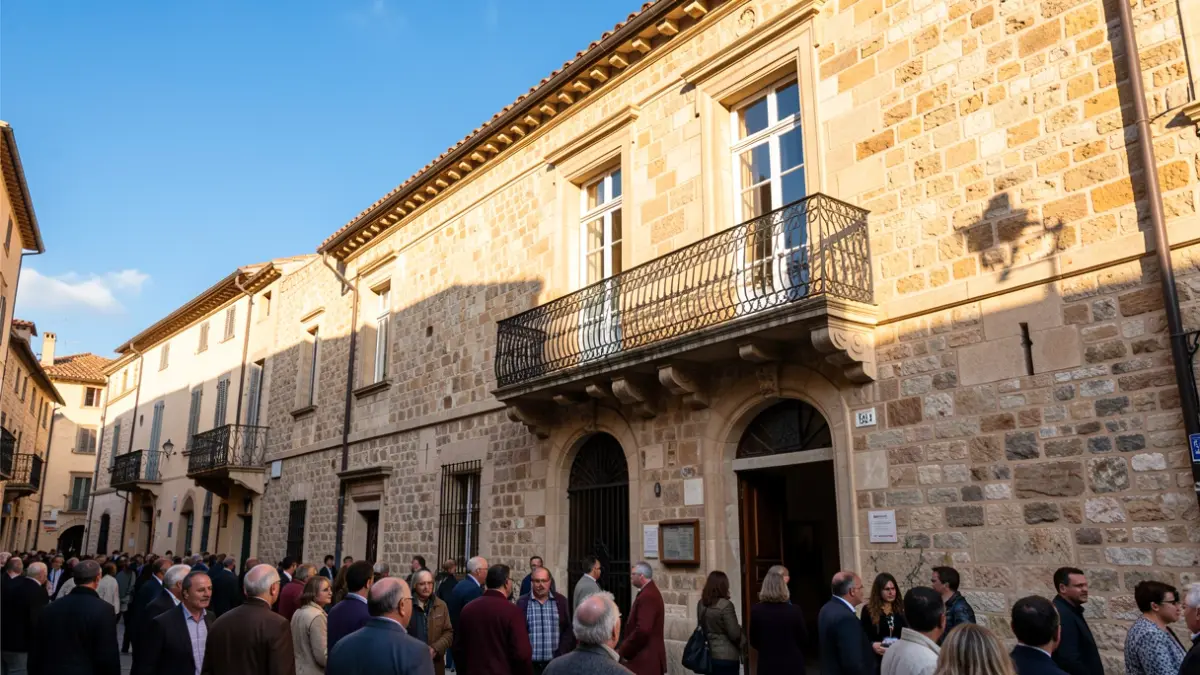 Façana de l'Ajuntament de Gandia en una vesprada assolellada.