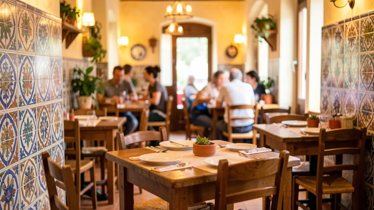 Generic image of a cozy Mediterranean restaurant with a lively atmosphere.