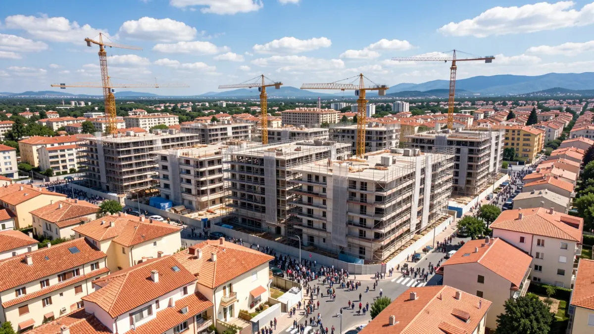 Imatge genèrica de blocs d'habitatges en construcció.