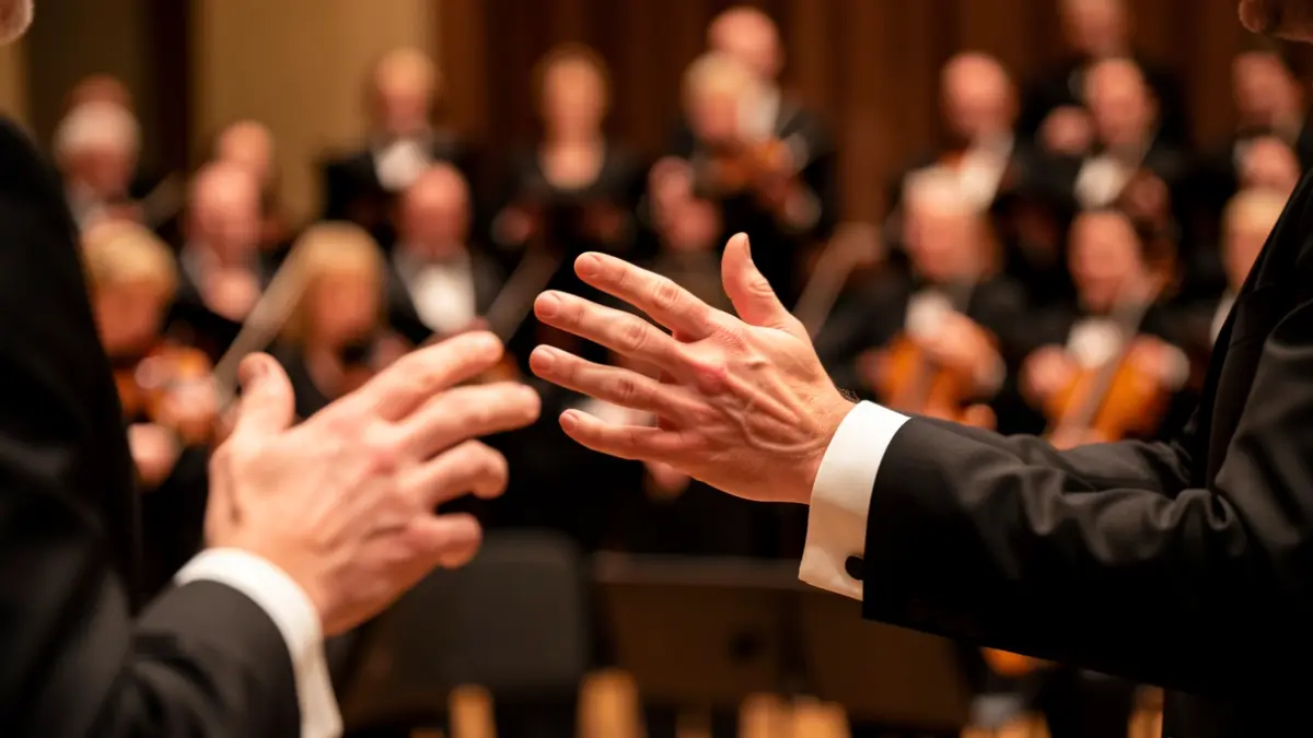 Imatge genèrica d'un director d'orquestra dirigint.