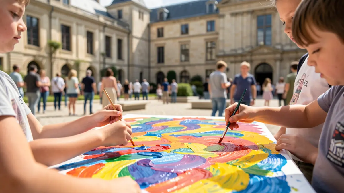 Generic image of children painting in a museum.