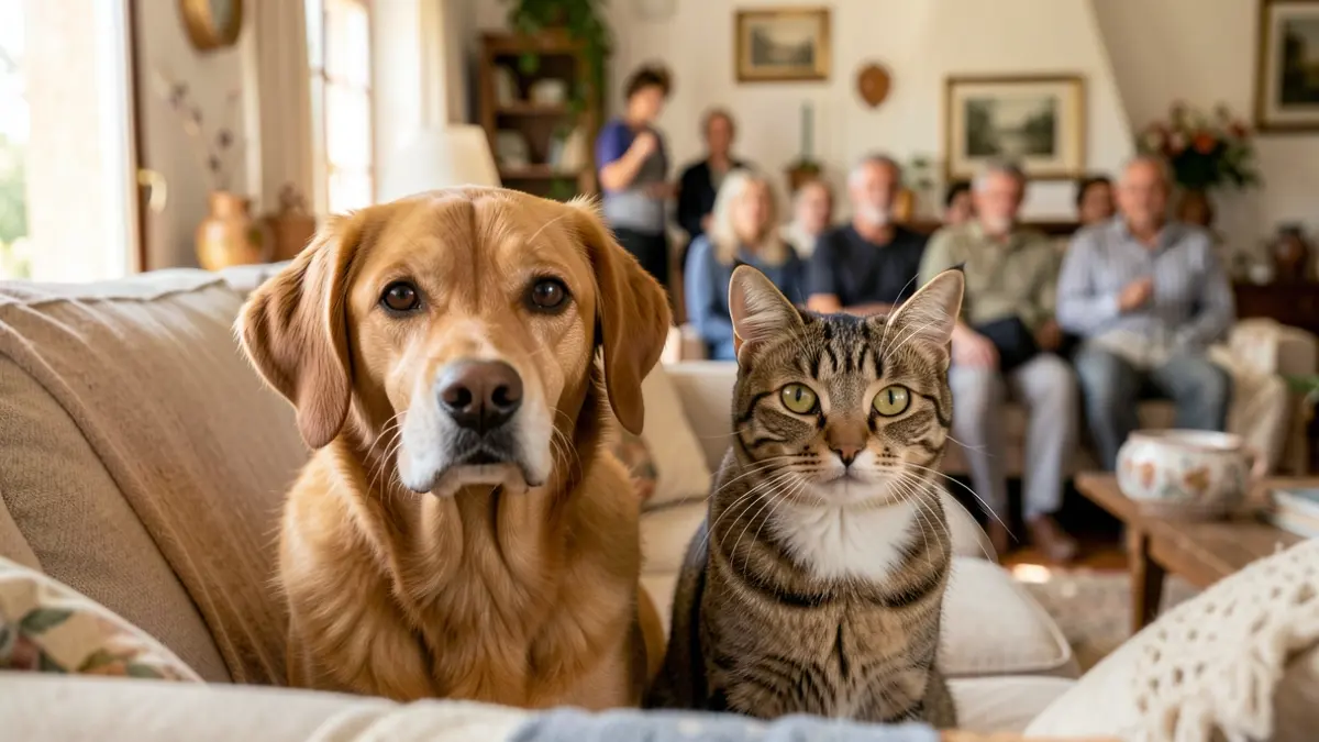 Imagen genérica de perros y gatos en un entorno doméstico.