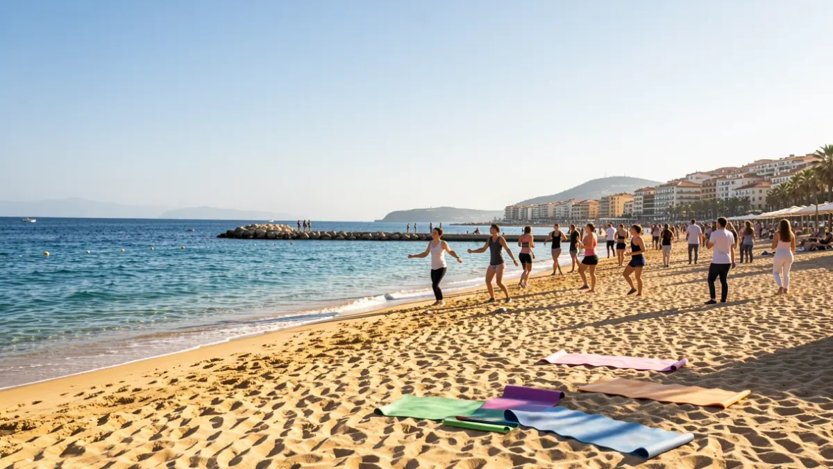 Imatge genèrica de la platja de Sagunt amb activitats esportives d'estiu.