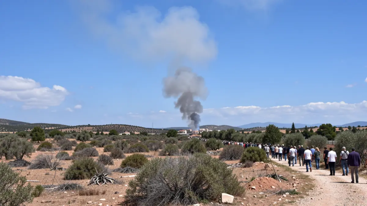 Generic image of smoke from a forest fire in a scrubland area.