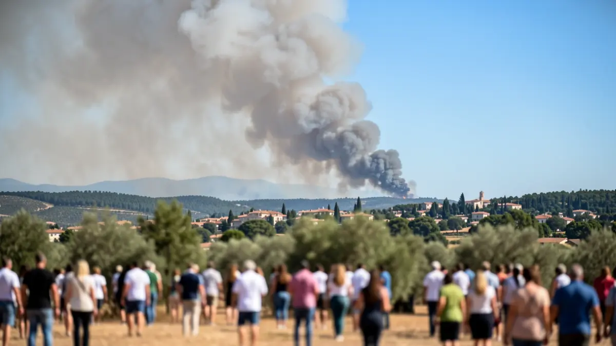 Imagen genérica de un incendio forestal con humo denso.