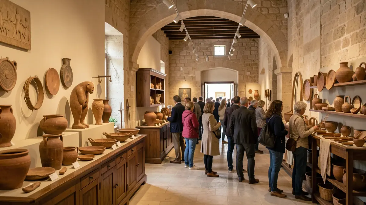 Imatge genèrica de l'interior del Museu Arqueològic de Gandia amb exposició sobre societats ibèriques i romanes.