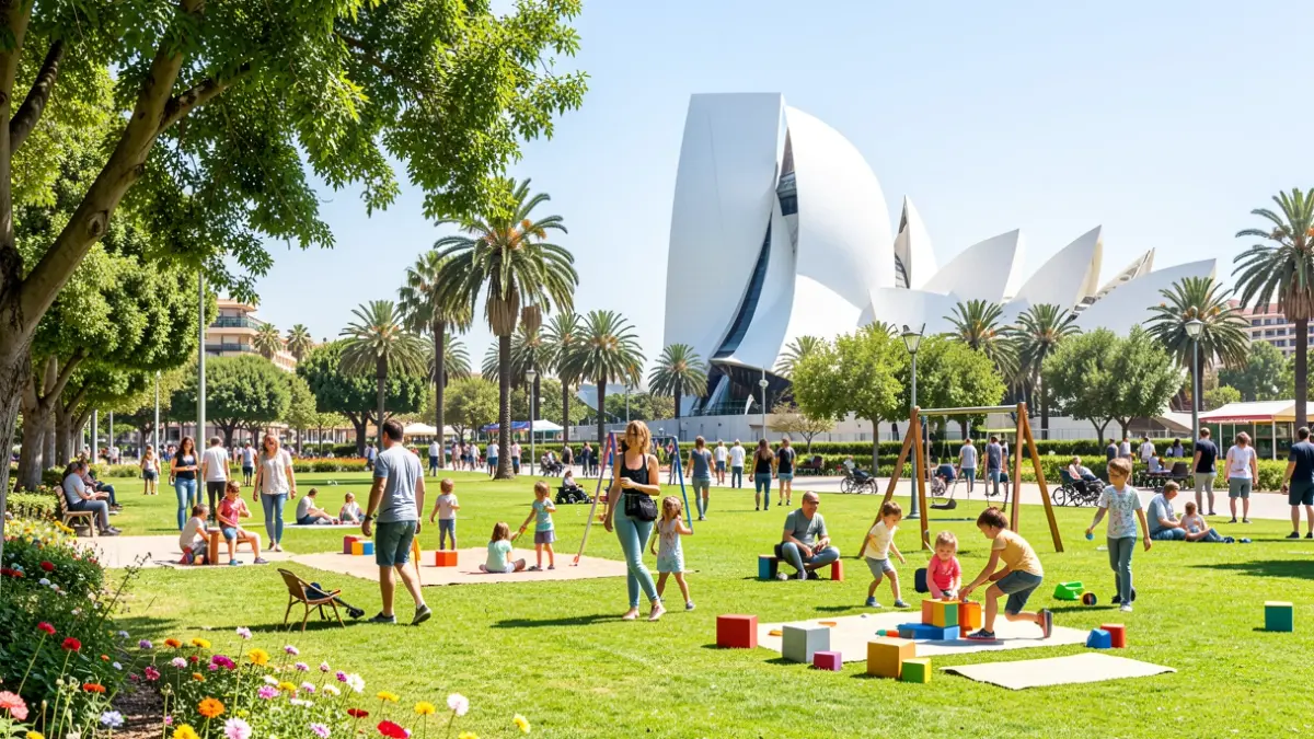 Imatge genèrica d'un parc valencià amb famílies gaudint d'activitats a l'aire lliure.