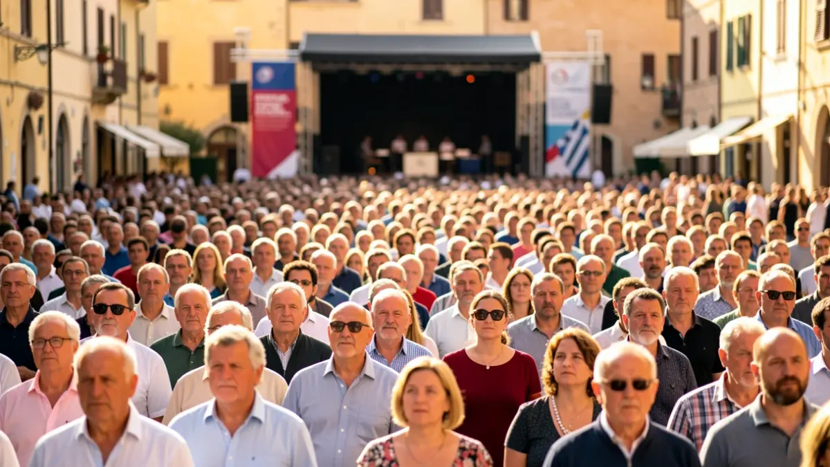 Imagen genérica de un acto político multitudinario al aire libre.
