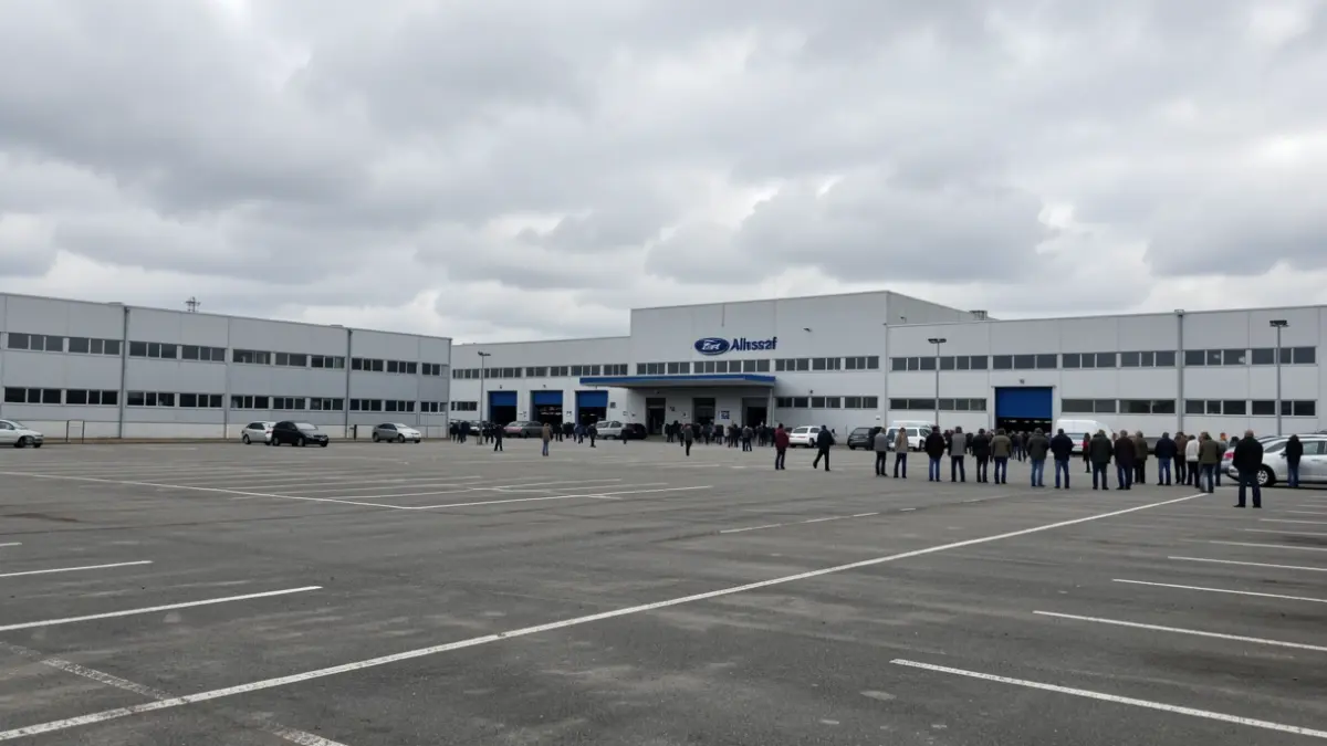 Imatge genèrica de la fàbrica de Ford a Almussafes amb poca activitat.