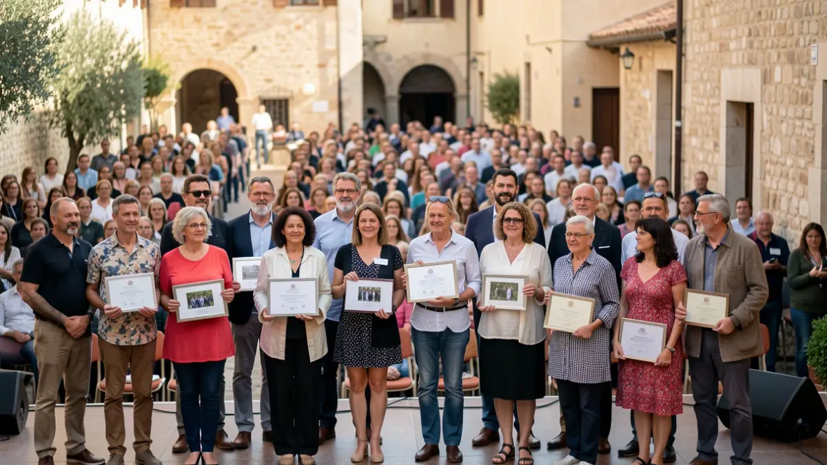 Imatge d'artistes i voluntaris en una gala solidària a Silla.