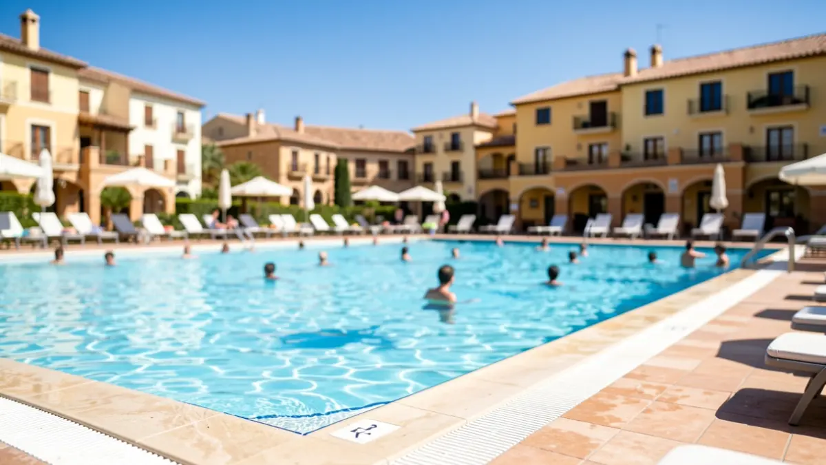 Imagen genérica de una piscina municipal en la Comunidad Valenciana durante una ola de calor.