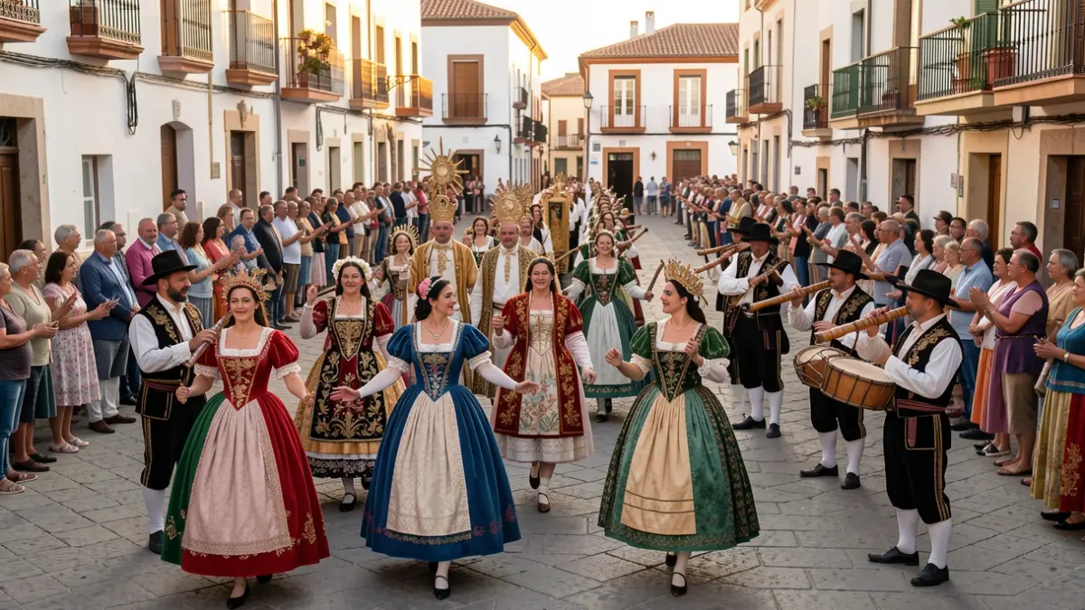 Generic image of a Corpus Christi procession with traditional Valencian dances.