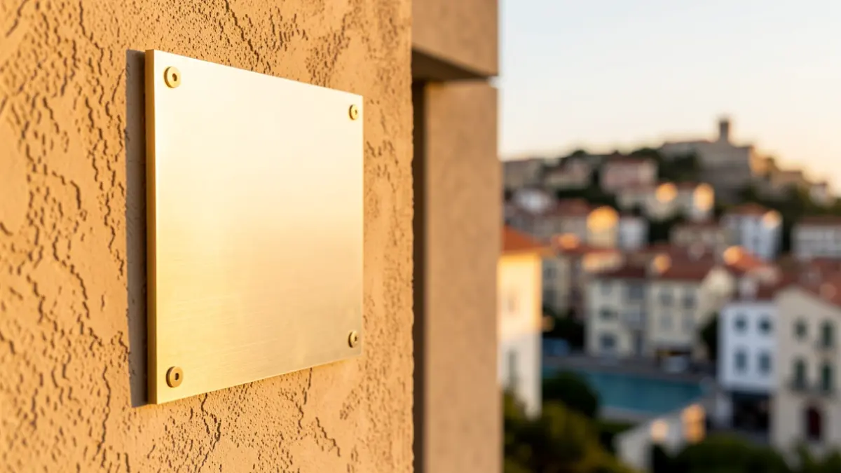 Tourism quality plaque on a building in Gandia during the SICTED gala.