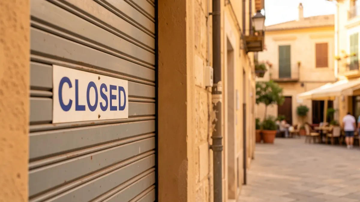 Generic image of a closed shop in a Safor square.