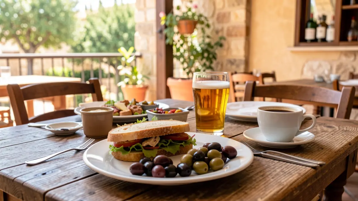 Generic image of a traditional Valencian almuerzo on a terrace in Godella.