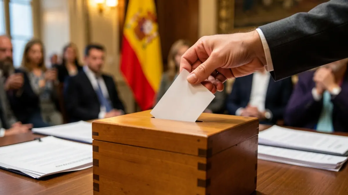 Imatge genèrica d'una urna de votació amb una mà introduint un paper.