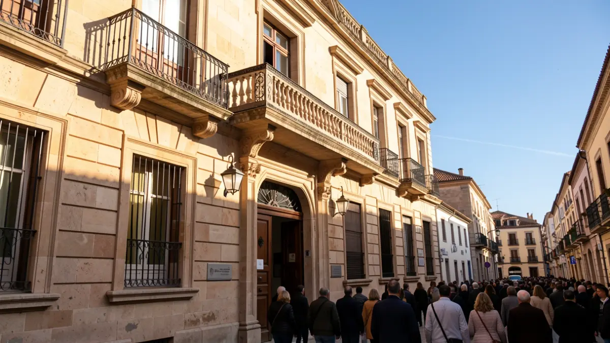 Imagen genérica de la fachada de un ayuntamiento valenciano con balcón y barandillas de hierro, iluminada por la luz de la tarde.