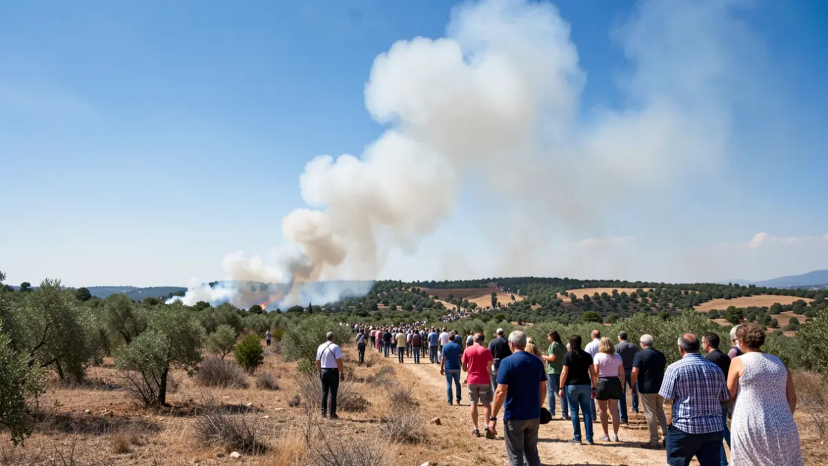 Generic image of a forest fire with smoke rising.