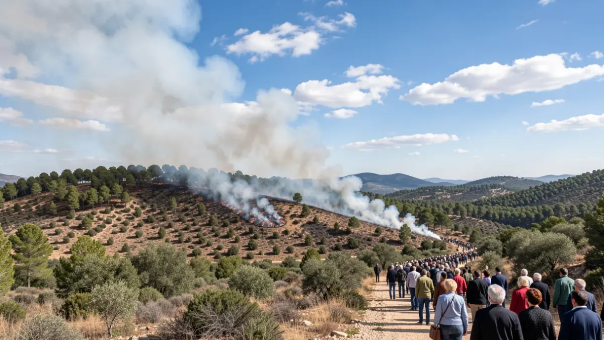 Imatge genèrica d'un incendi forestal en una muntanya mediterrània.