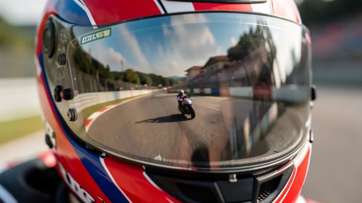 Generic image of a racing motorcycle helmet.