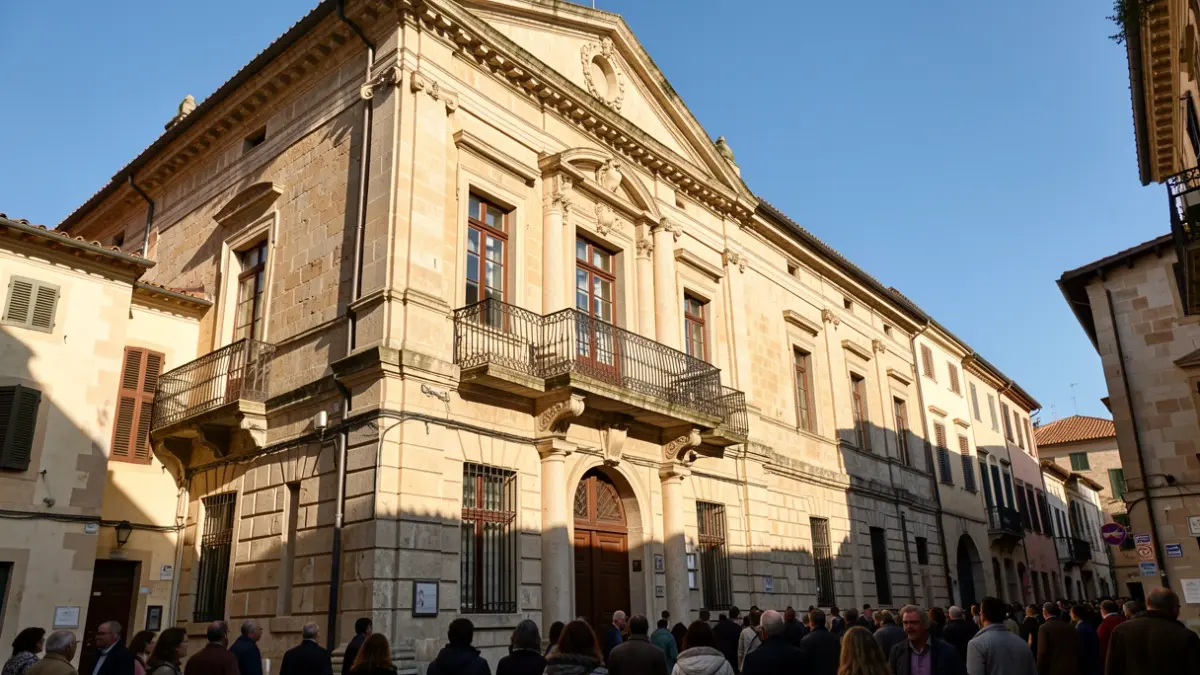Generic image of a Mediterranean town hall facade.