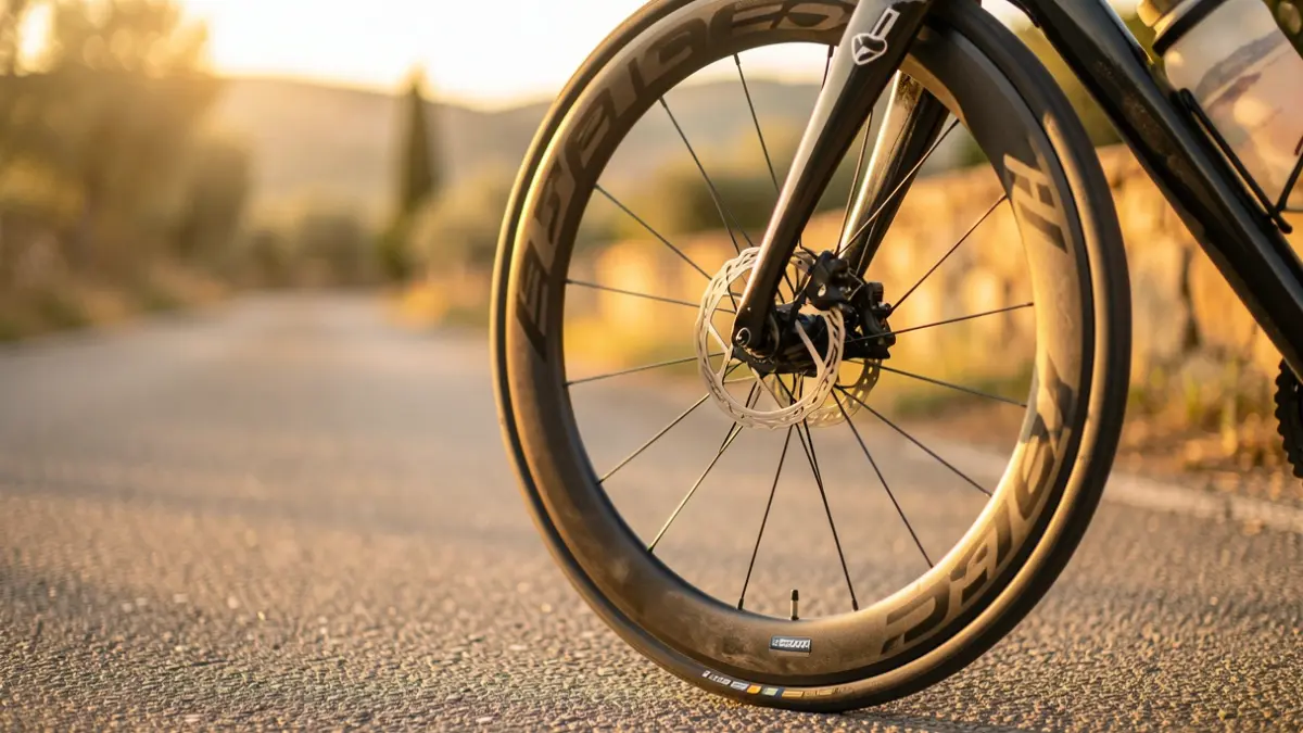 Generic image of a racing bicycle on the road.