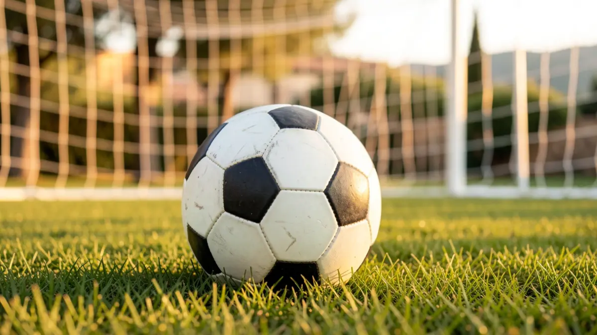 Generic image of a soccer ball on a field.