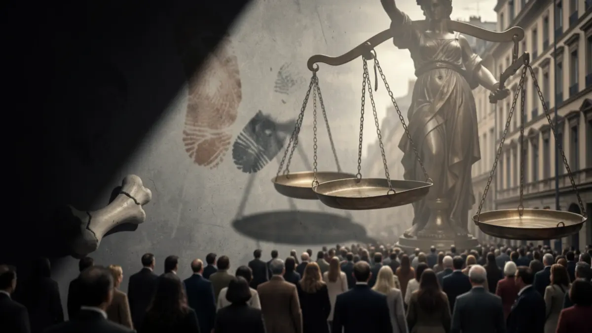 Imagen genérica de justicia y pruebas forenses.