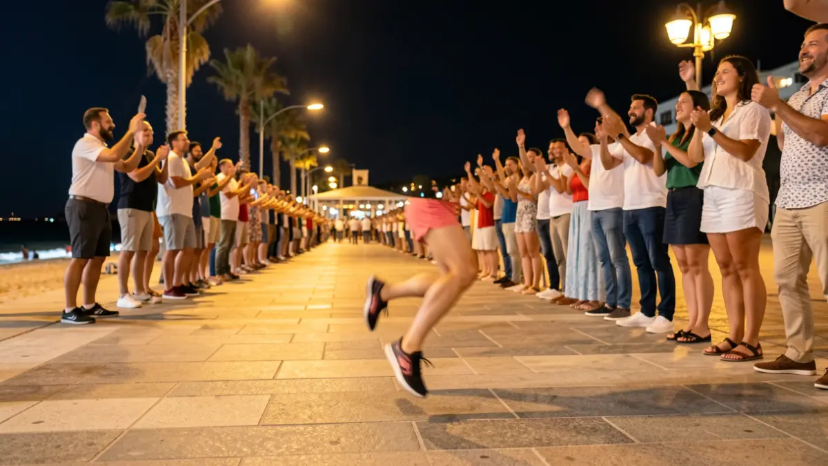 Imagen genérica de una carrera nocturna en la playa.