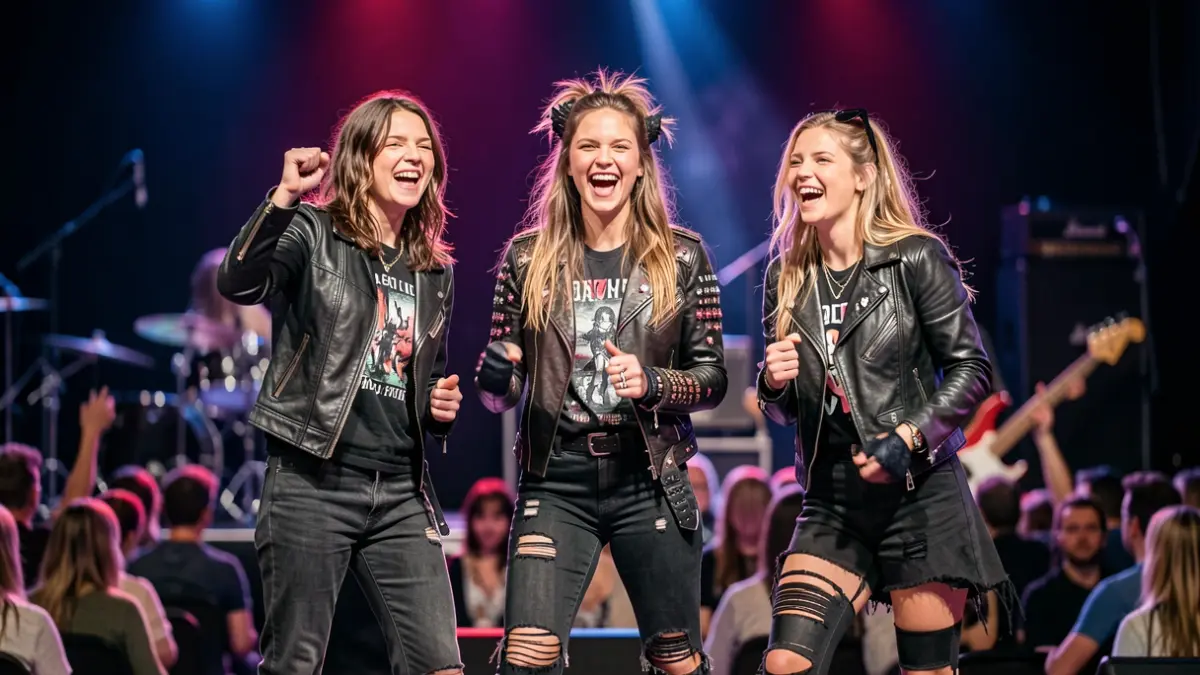 Generic image of three young women on a stage with lights.