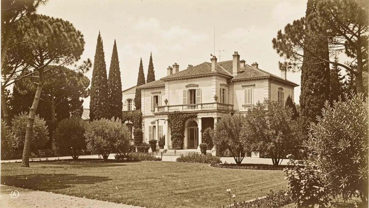 Imagen genérica de una casa antigua con jardín en un entorno mediterráneo.
