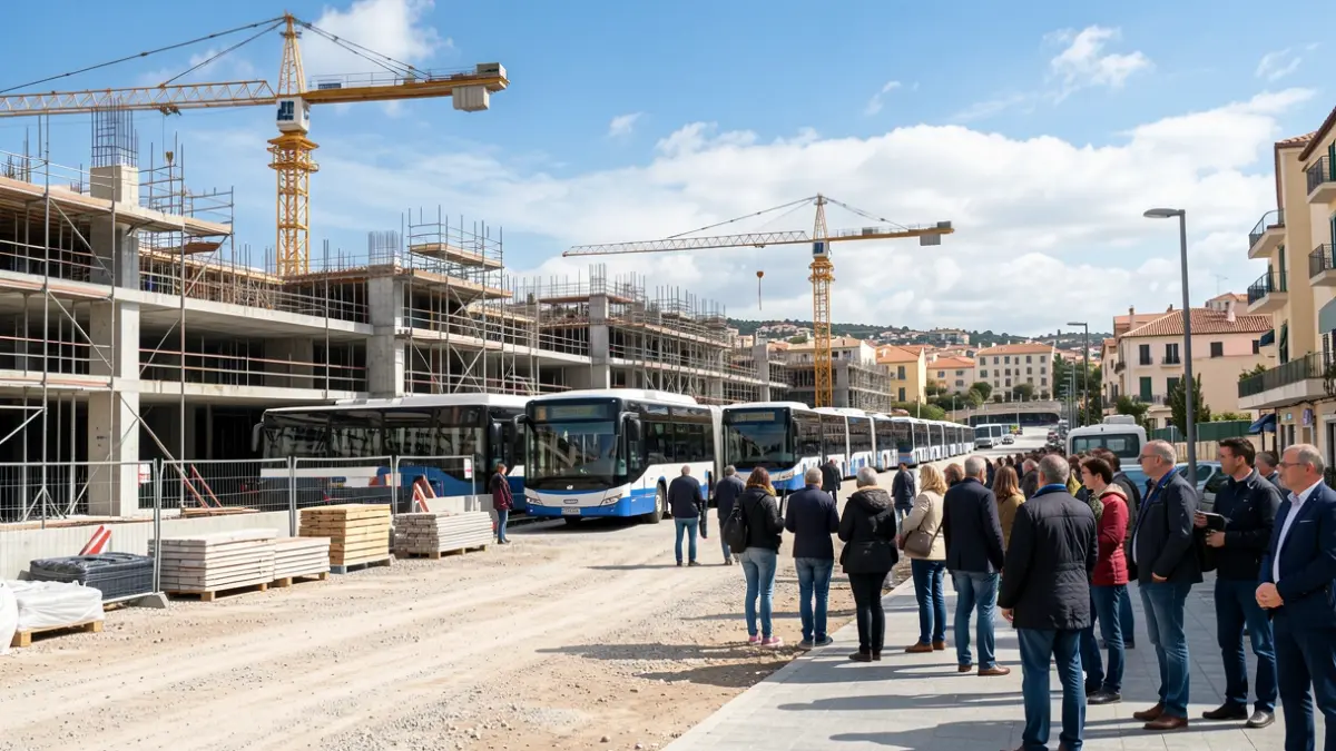 Generic image of a bus depot construction site.