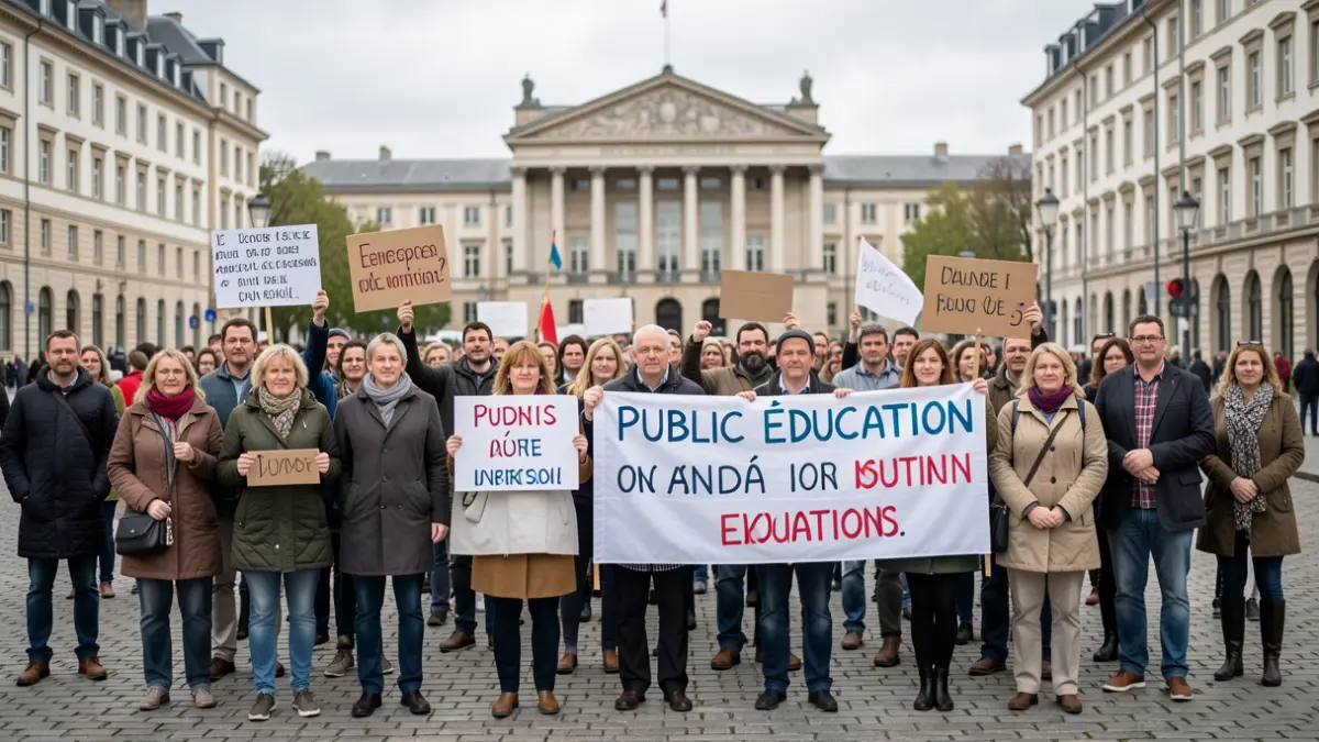 Imagen genérica de manifestación en apoyo a la educación pública.